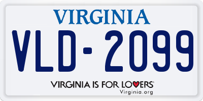 VA license plate VLD2099