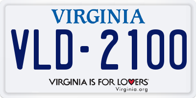 VA license plate VLD2100