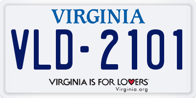 VA license plate VLD2101