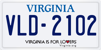 VA license plate VLD2102