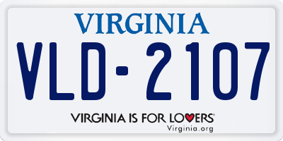 VA license plate VLD2107