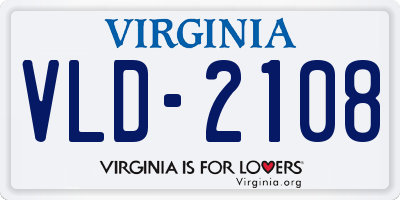VA license plate VLD2108