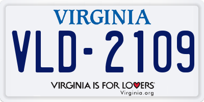 VA license plate VLD2109