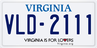 VA license plate VLD2111
