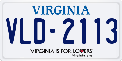VA license plate VLD2113