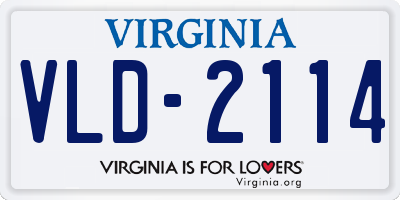 VA license plate VLD2114
