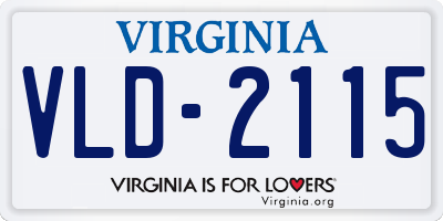 VA license plate VLD2115