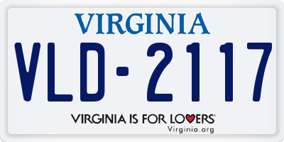 VA license plate VLD2117