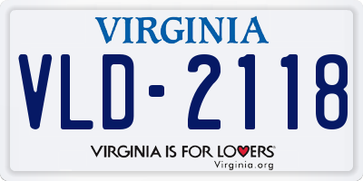 VA license plate VLD2118