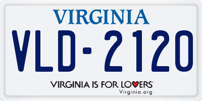 VA license plate VLD2120