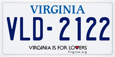 VA license plate VLD2122
