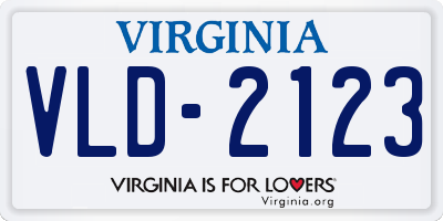 VA license plate VLD2123