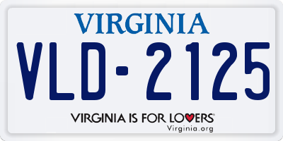 VA license plate VLD2125