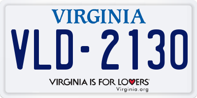 VA license plate VLD2130