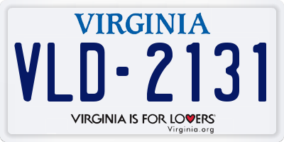 VA license plate VLD2131