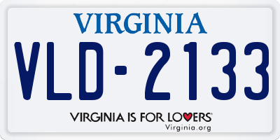 VA license plate VLD2133