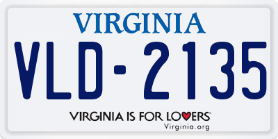 VA license plate VLD2135