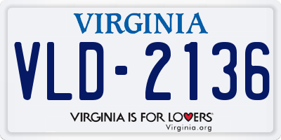 VA license plate VLD2136