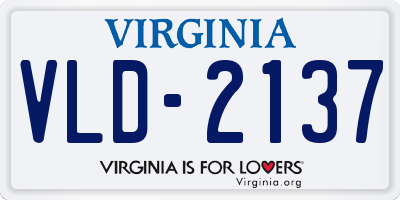 VA license plate VLD2137