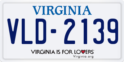 VA license plate VLD2139