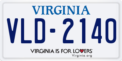 VA license plate VLD2140