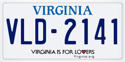VA license plate VLD2141