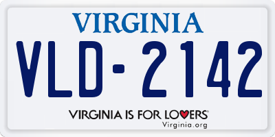 VA license plate VLD2142