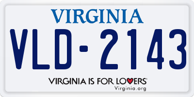 VA license plate VLD2143