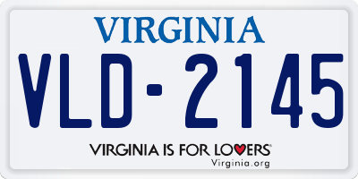 VA license plate VLD2145