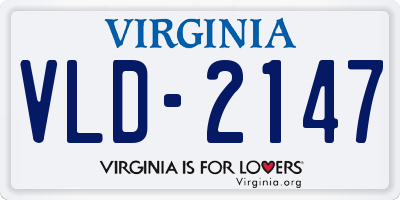 VA license plate VLD2147