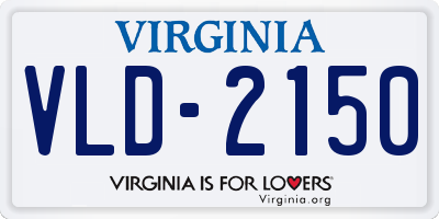 VA license plate VLD2150