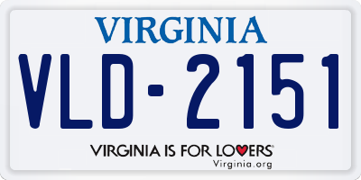 VA license plate VLD2151