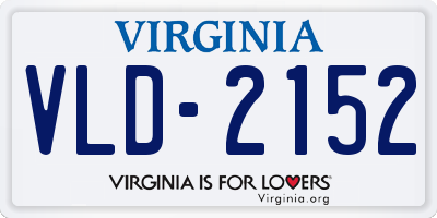 VA license plate VLD2152