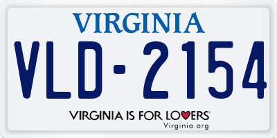 VA license plate VLD2154