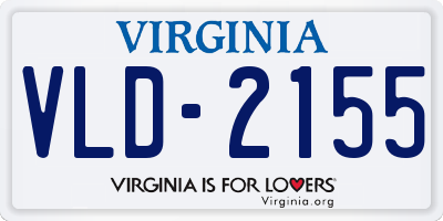 VA license plate VLD2155