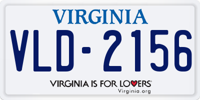 VA license plate VLD2156