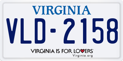 VA license plate VLD2158