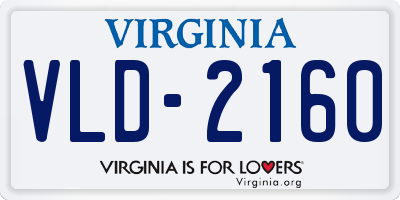VA license plate VLD2160