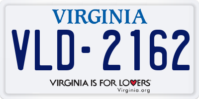 VA license plate VLD2162