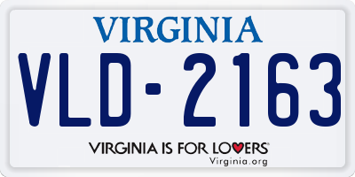VA license plate VLD2163