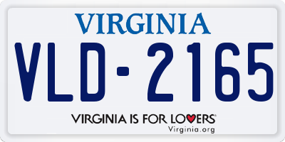 VA license plate VLD2165