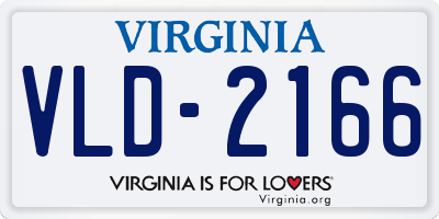 VA license plate VLD2166