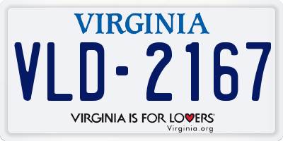 VA license plate VLD2167