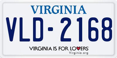 VA license plate VLD2168