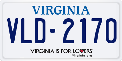 VA license plate VLD2170