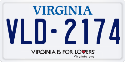 VA license plate VLD2174
