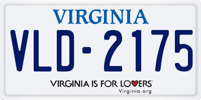 VA license plate VLD2175