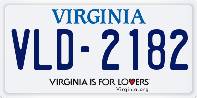 VA license plate VLD2182