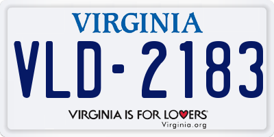 VA license plate VLD2183