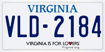 VA license plate VLD2184